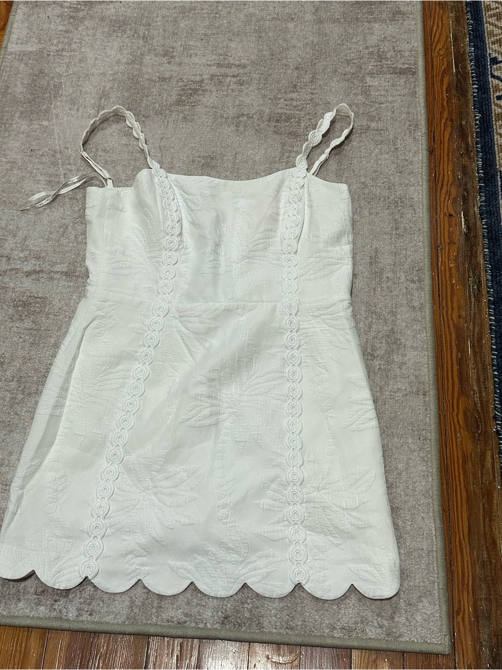 Lilly Pulitzer White Eyelet Scallop Hem Romper